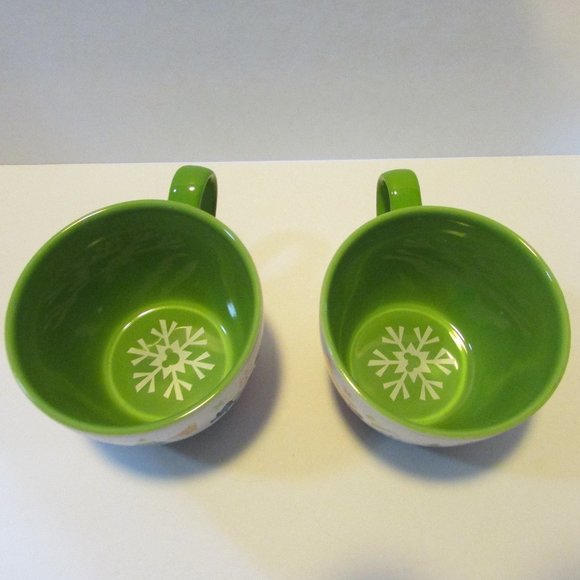 set of 2 Disney Store Christmas mugs Mickey and Minnie coffee hot chocolate cup - Picture 6 of 7